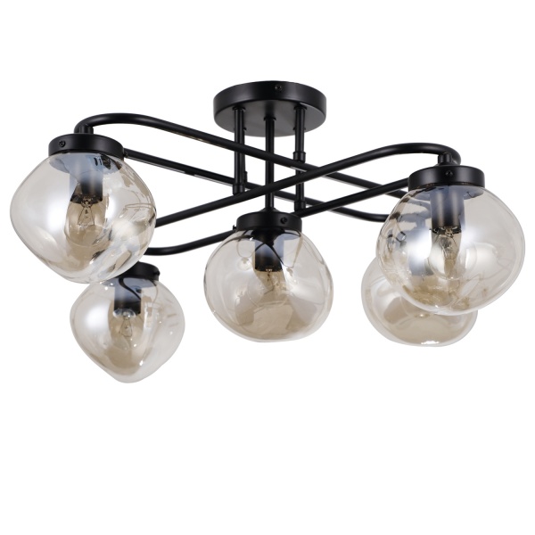 Люстра стельова Victoria Lighting 5x5 Вт E14 чорний August/PL5 black 