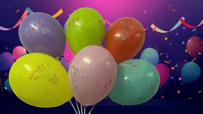 Шарики воздушные Шартіко «С днем рождения» 30 см в ассортименте 6 шт.