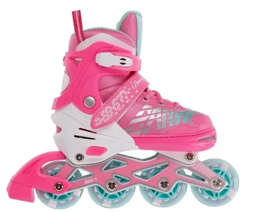 Роликовые коньки Shantou со снаряжением ABEC-7 р. 35-38 розовый