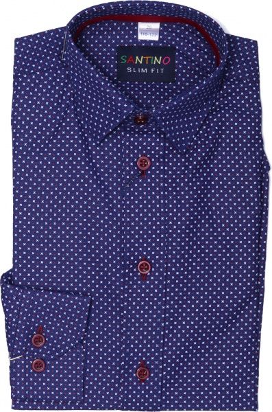 Сорочка дитяча Легпромторг 265411 р.134 синій із бордовим 