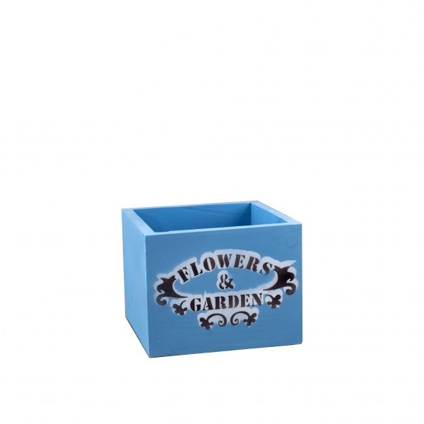Кашпо дерев'яне Elsa Flowers & Garden Прованс 20x20 см квадратний блакитний (DL-19-12) 