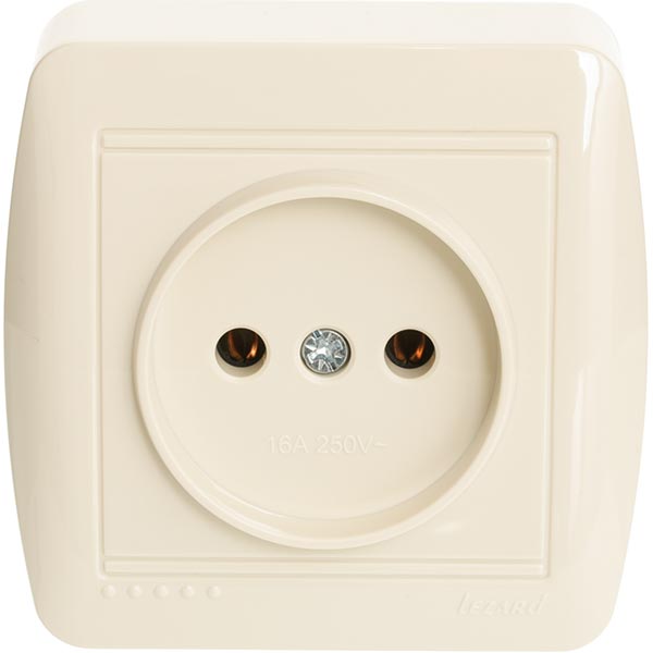 Розетка без заземлення Lezard Demet 16 А 250 В без шторок кремовий 711-0300-121