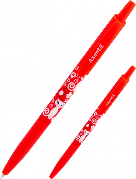 Ручка шариковая Axent Cats & flowers 0,5 мм синяя AB1090-17-A 