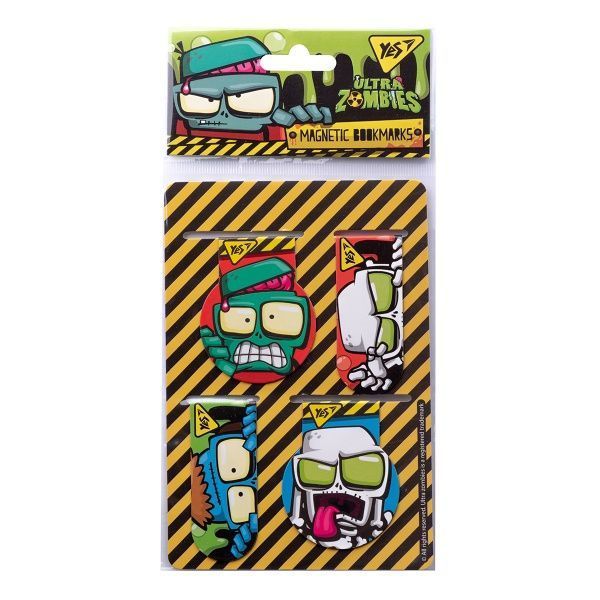 Закладки магнитные YES Zombie 4 шт. 707394 