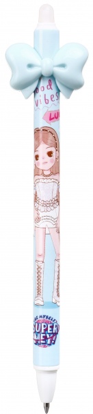 Ручка гелевая Крылья голубая чернила синие 