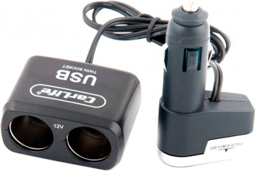 Автомобильное зарядное устройство CarLife 2в1 + USB, 12В, 5A