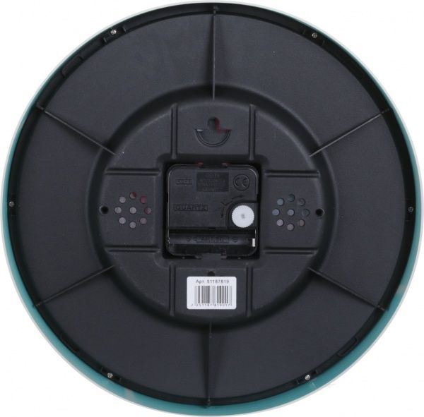 Часы настенные пластик, стекло, мятный, циферблат белый, 25,5x4,3 см