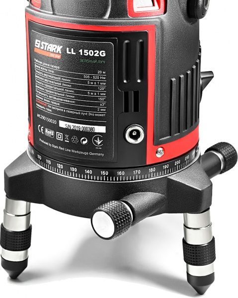 Нівелір лазерний Stark до 20 м. 2 промені зелений (290150020) LL-1502G