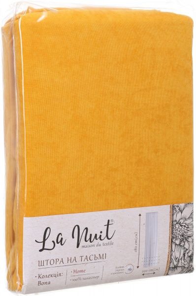 Штора Bona 200х280 см желтый La Nuit