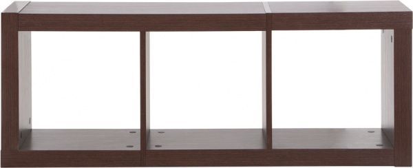 Стеллаж двухсторонний Inteo Кубус МИКС 1х3 (3D HDF) 1146x438x290 мм венге 