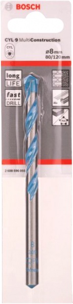 Сверло универсальное Bosch Multi Construction 8х120 мм 1 шт. 2608596055