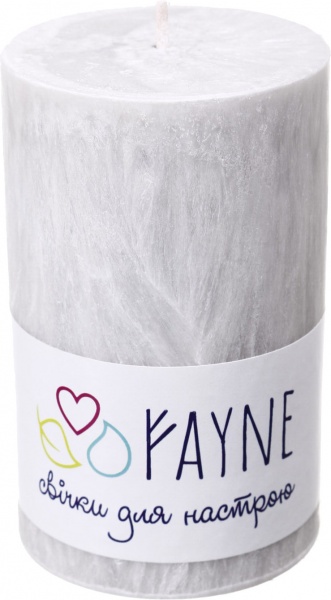 Свічка Циліндр пальмова сіра 6х10 см ТМ FAYNE