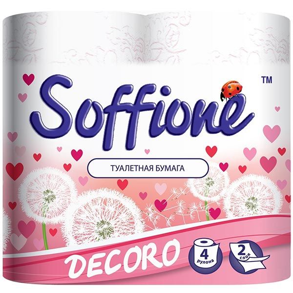 Soffione Decoro рожевий двошаровий 4 шт.