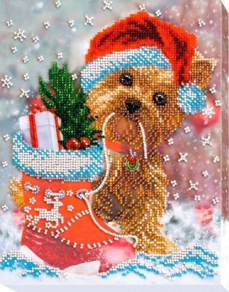 Набір для вишивання бісером на натуральному художньому холсті Новорічне диво АВ-557 Абрис Арт 