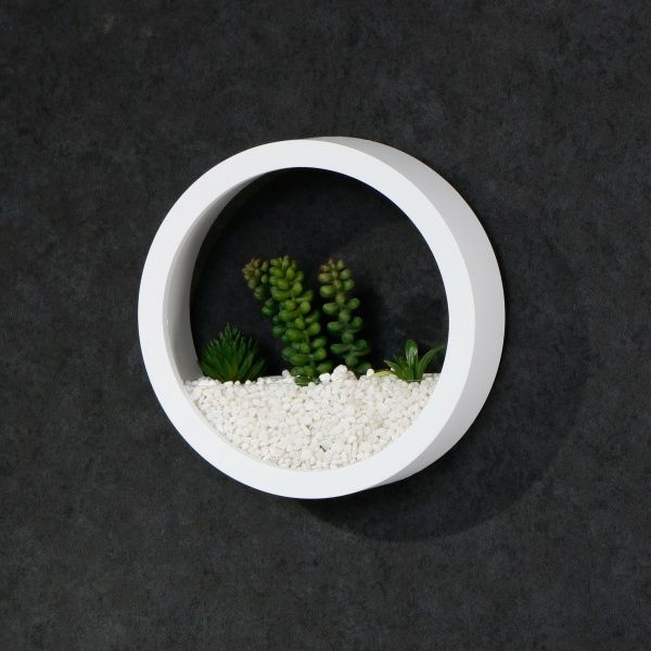 Декор настенный Nature круглый 20x20 см белый 