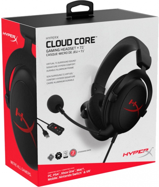 Гарнітура ігрова HyperX Cloud Core 7.1 black (4P4F2AA) 