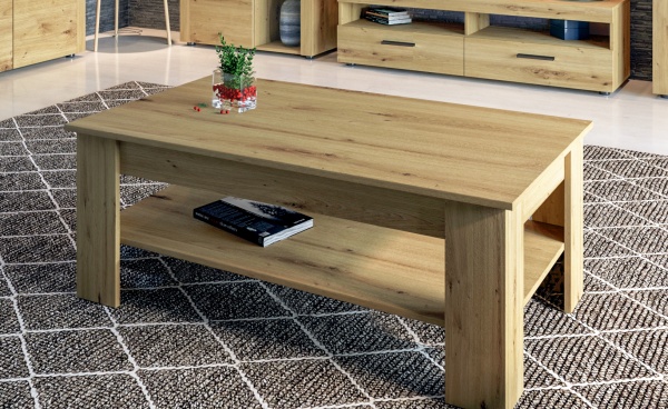 Стол журнальный Фокус дуб артизан 1100x652x470мм 