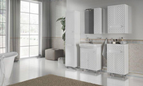 Зеркало со шкафчиком Aqua Rodos 55 см с пеналом справа (без подсветки) АР000001174