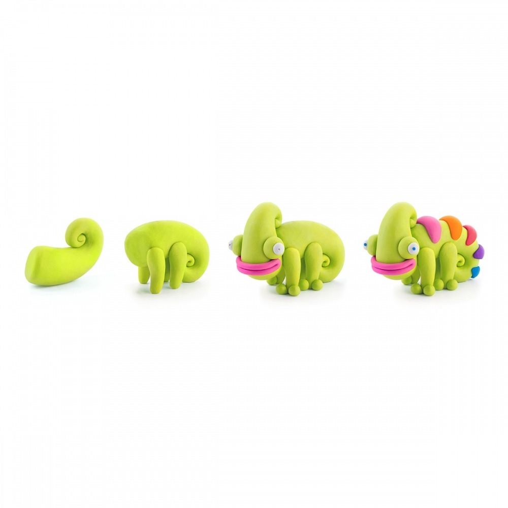 Набір пластиліну Lipaka що самостійно твердіє - Екзотичні тварини: Хамелеон, Гастропода, Аксолотль 60049-UA01