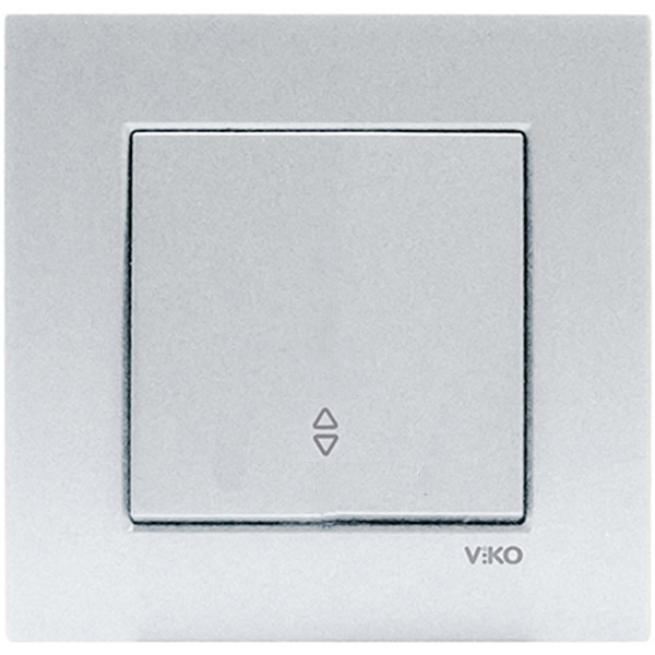 Выключатель одинарный Viko Novella на 2 направления серебряный