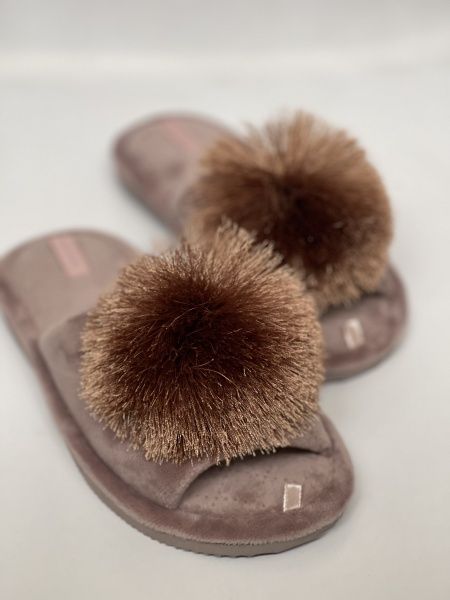 Тапки домашние Twins HS-VL помпон р. 40 бежевый 