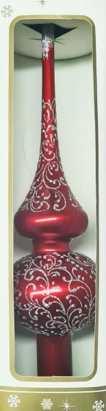 Верхушка стеклянная 1 Полимер 28 см глянцевая красный 
