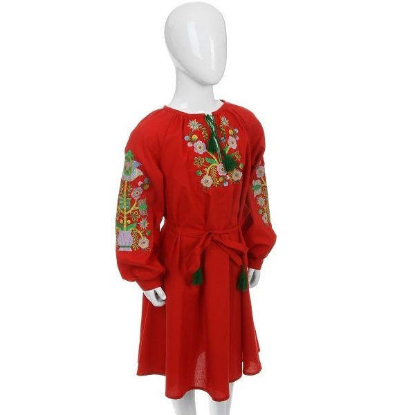 Платье Эдельвика р.146 красный 91-19/00 