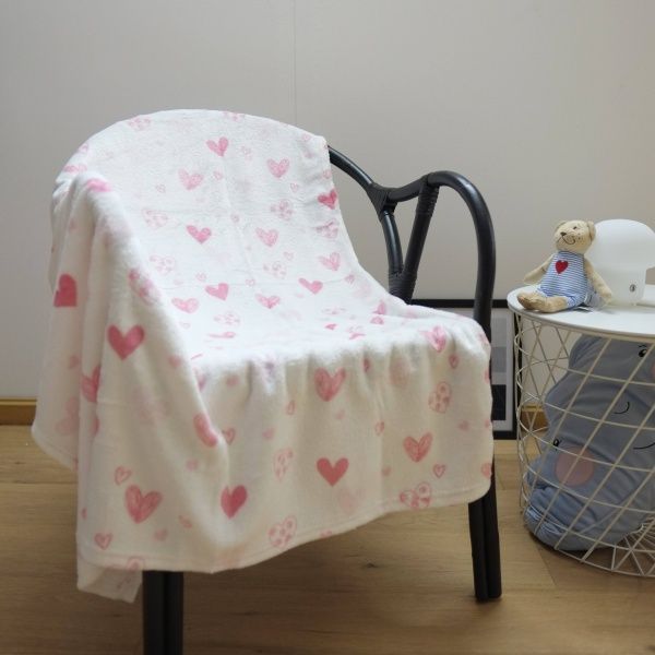 Плед Сердца 100x120 см белый 