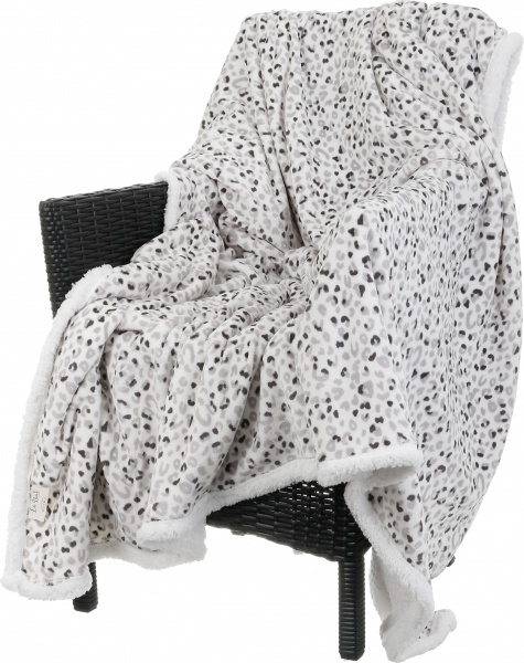 Плед двухсторонний Spots 160x200 см белый с принтом La Nuit 