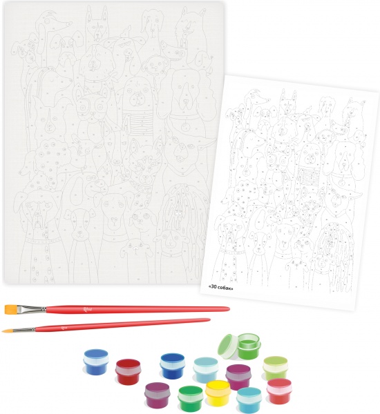 Картина по номерам 30 собак 35x45 см Rosa Start 