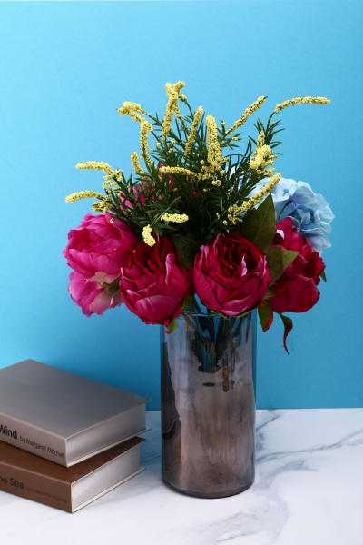 Ваза стеклянная HOFF Giardino 15x20 см 4333 20 см синий 