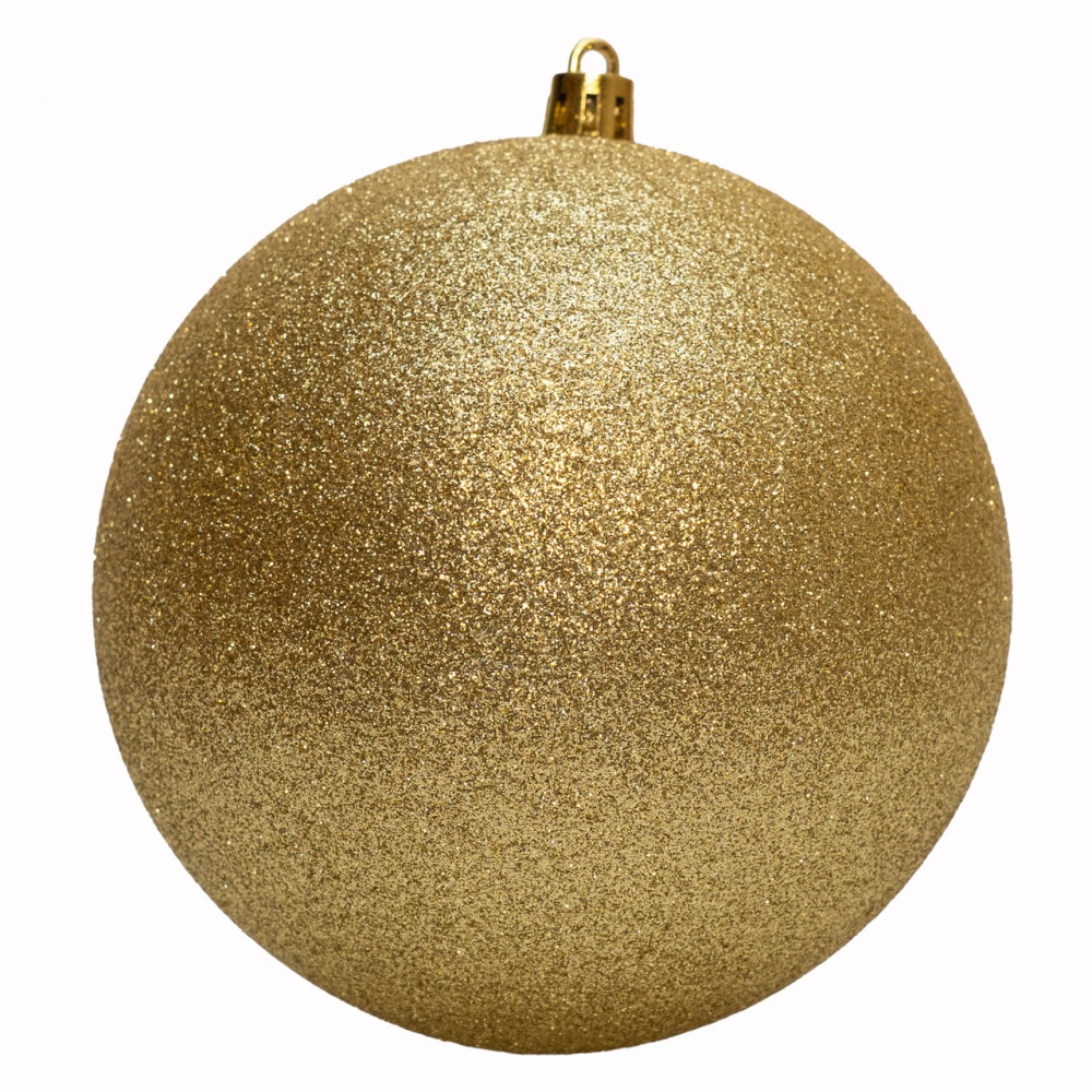 Куля новорічна D 12 см золотий глітер d 120 мм золотистий 892401
