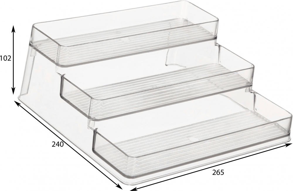 Органайзер для специй Flamberg 3-ярусный прозрачный 26,5x24x8,5 см