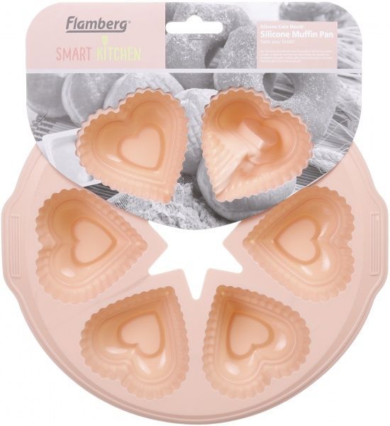 Форма для кексов Сердца 28х25,7х4,5 см 6 шт. 51618434 Flamberg Smart Kitchen