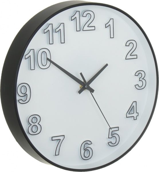 Часы настенные Элемент 25,4 см черный контур
