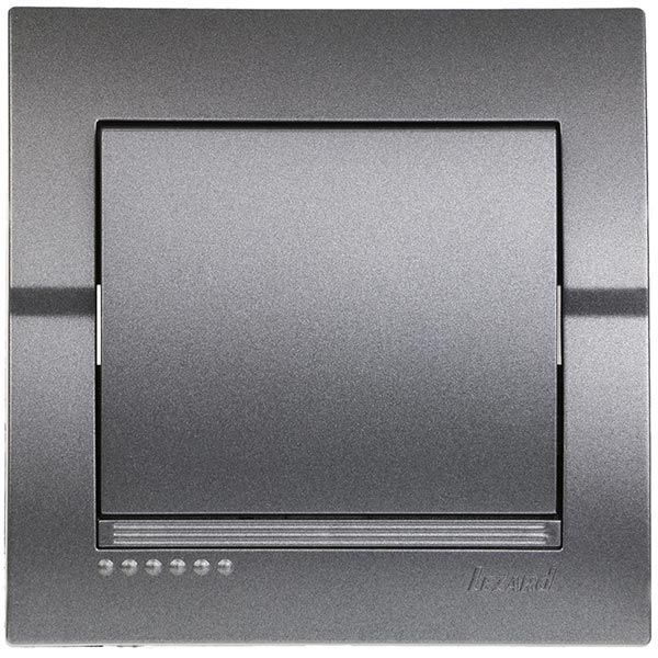 Выключатель одноклавишный Lezard Deriy без подсветки 10 А 250В темно-серый металлик 702-2929-100