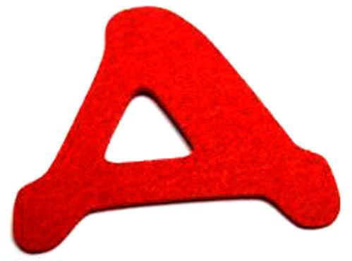 Буква Д из фетра красный 2 мм, 10 см