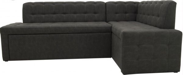 Уголок кухонный Кедр КАРАТ раскладной Г искусственная замша темно-серый