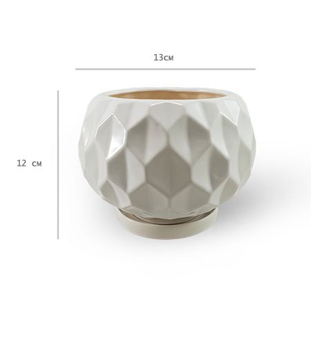 Горшок керамический Резон Калачик круглый 1,4 л белый (Р281біл) 