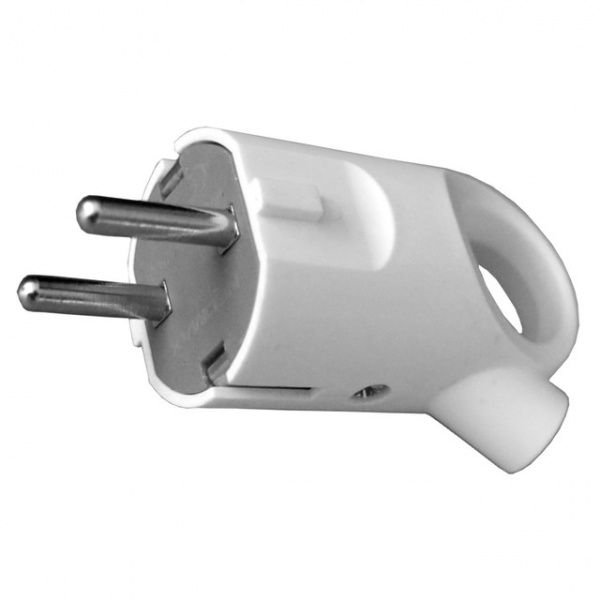 Электровилка Neomax с кольцом NX1006 с заземлением 220В 16А IP20 пластик белый