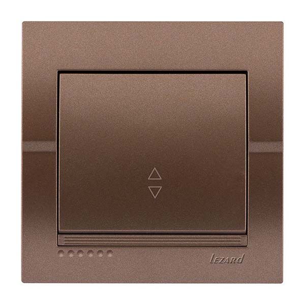 Вимикач прохідний одноклавішний Lezard Deriy без підсвітки 10 А 250В темно-сірий металік 702-2929-105