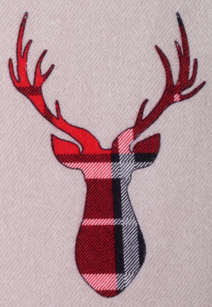 Простынь Новогодние олени (фланель) 160x220 см красный La Nuit 