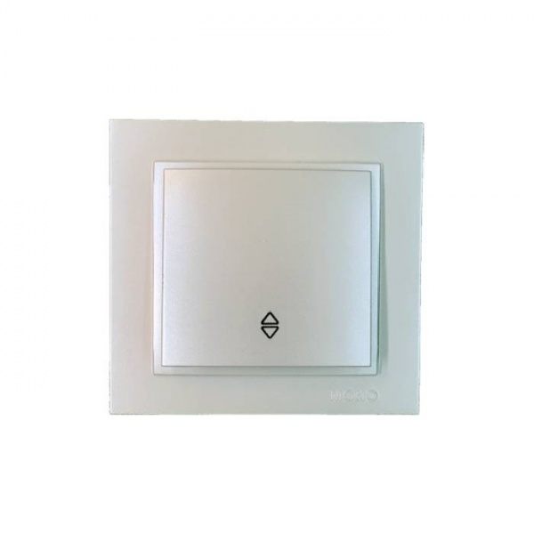 Выключатель проходной одноклавишный Mono Despina без подсветки жемчуг 102-252525-109