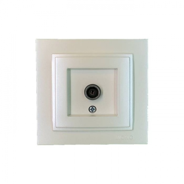 Розетка TV проходная с заземлением Mono Despina IP20 жемчуг 102-252505-137