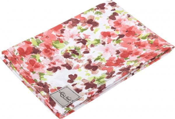 Полотенце Акварель Яркие цветы 44x66 см La Nuit белый с коралловым 