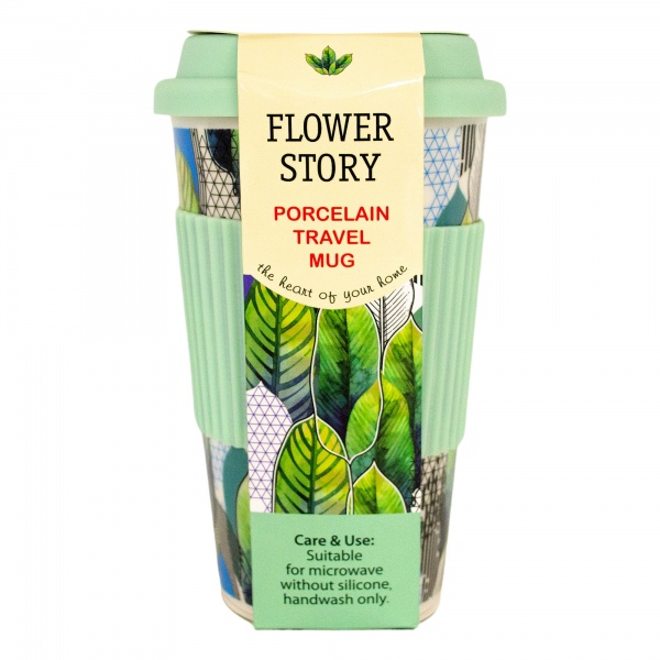 Чашка с крышкой Flower story 440 мл 21-279-122 Keramia