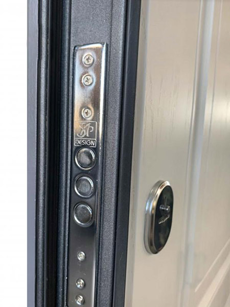 Дверь входная Министерство дверей Оптима 257 антрацит / белая текстура 2050х860 мм правая