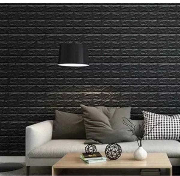 3D-панель с ПВХ Кирпич черный 770x700x5 мм 