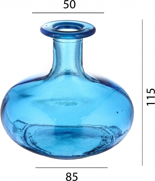 Ваза San Miguel BOTELLA D13 см скло 12 см блакитна вода 