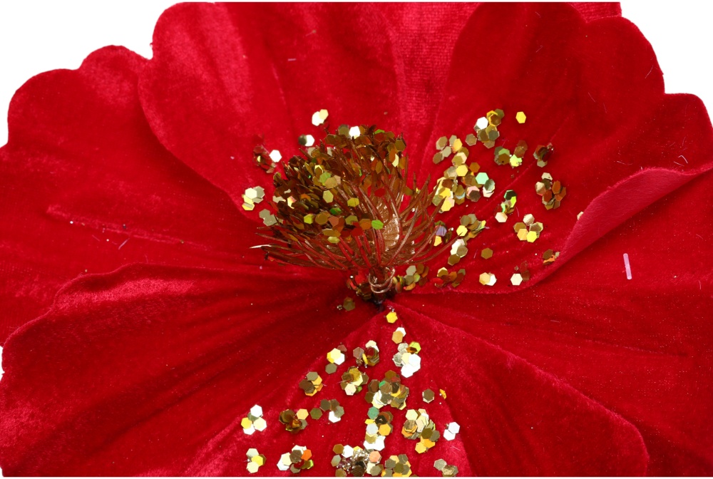 Квітка декоративна магнолія велюр 22 см червоний